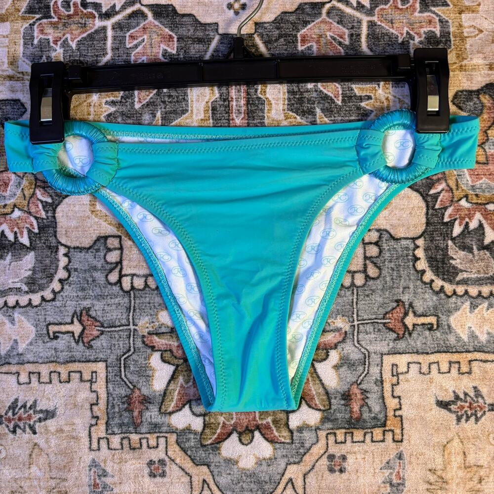 Y2K Low rise teal swimsuit bikini bottoms Red Carter Beach Resort Summer Small
